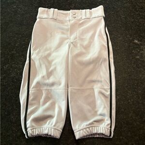 Champro Grey Baseball Knicker Pants with Black Piping, Youth M